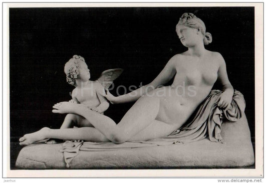 sculpture by Pietro Tenerani - Venus and Cupid - italian art - unused - JH Postcards
