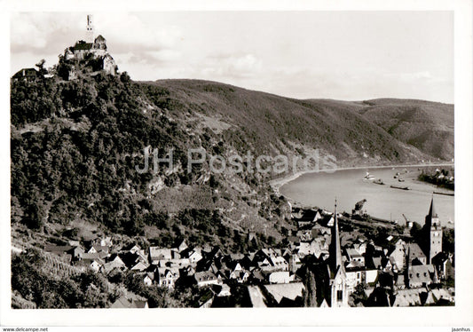 Blick auf Braubach am Rhein und die Marksburg - old postcard - Germany - unused - JH Postcards