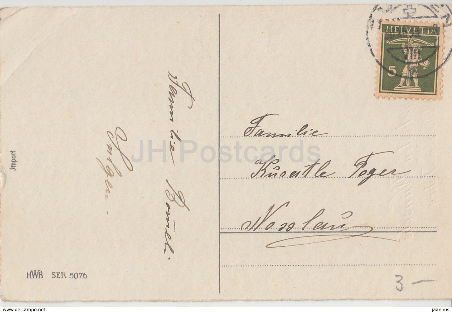 New Year Greeting Card - Die Besten Wunsche zum neuen Jahre - horseshoe - HWB SER - old postcard - 1933 - Germany - used