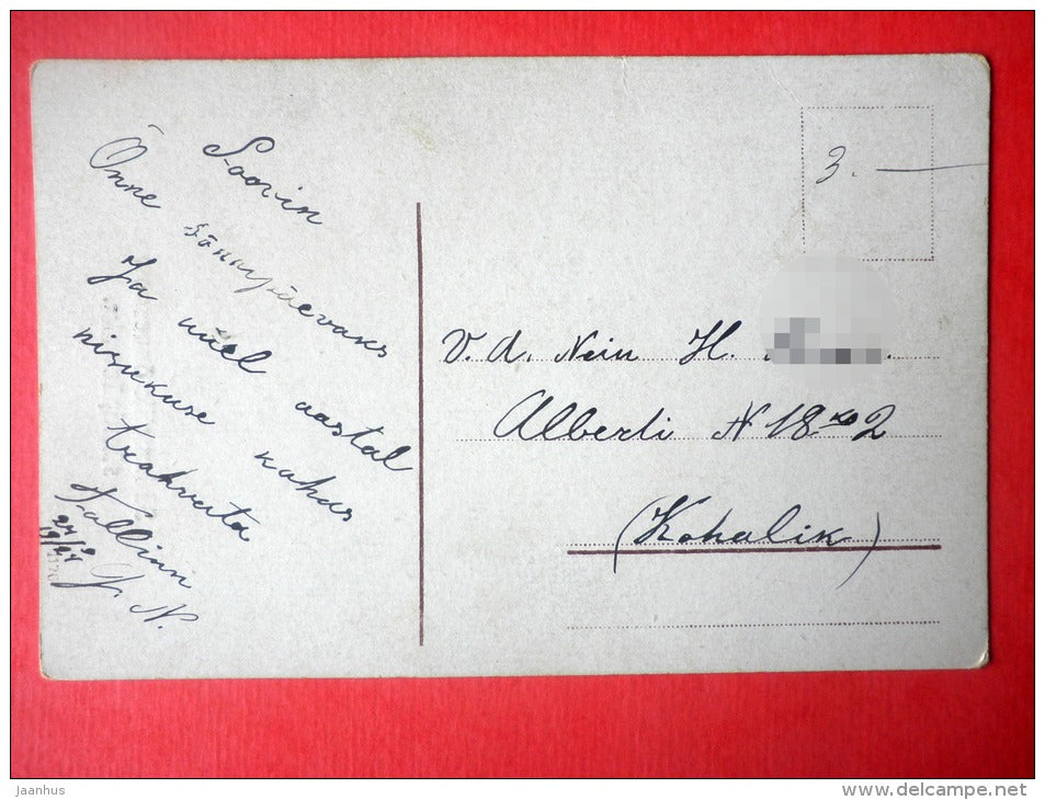 illustration - mountain - church - 4742 - circulated in Estonia 1924 - JH Postcards