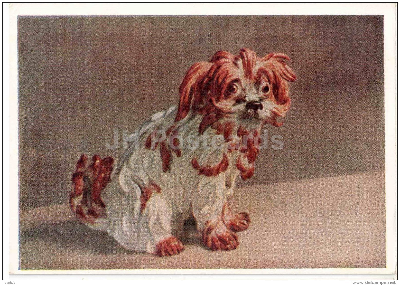 Figurine by Johann Joachim Kändler - Lap-dog , 1741 - Bolonka - Meissen porcelain - 1956 - Russia USSR - unused - JH Postcards