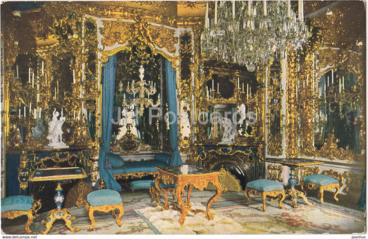 Kgl Schloss Linderhof - Spiegelsaal mit Elfenbeinbluster - castle - 438 - old postcard - Germany - unused - JH Postcards