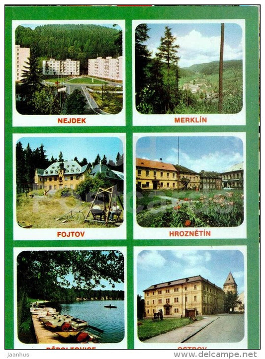 Nejdek - Merklin - Fojtov - Hroznetin - Ostrov - Depoltovice - Czech - Czechoslovakia - unused - JH Postcards