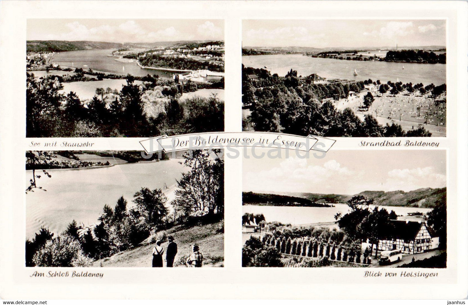Der Baldeney See in Essen - old postcard - 1955 - Germany - used - JH Postcards