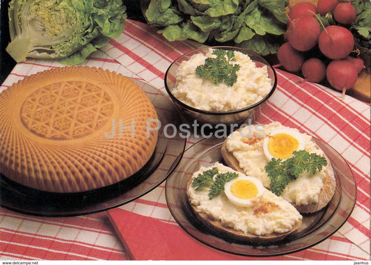 Country Sandwich Spread - radish - Cheese recipes - Russia USSR - unused - JH Postcards
