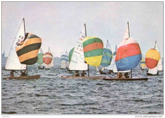 international Flying Dutchman class - 1 - dinghy - sailing boat - racing - sport - 1978 - Estonia USSR - unused - JH Postcards
