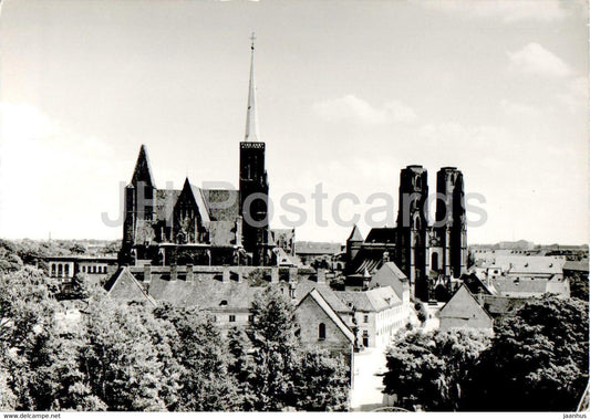 Wroclaw - Kosciol sw Krzyza i Katedra zbudowane - Church of the Holy Cross and the Cathedral built - Poland - unused - JH Postcards