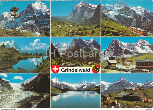 Grindelwald - Firstbahn - Wetterhorn - Jungfraubahn - Gr Scheidegg - Bachsee - 1980s - Switzerland - used - JH Postcards