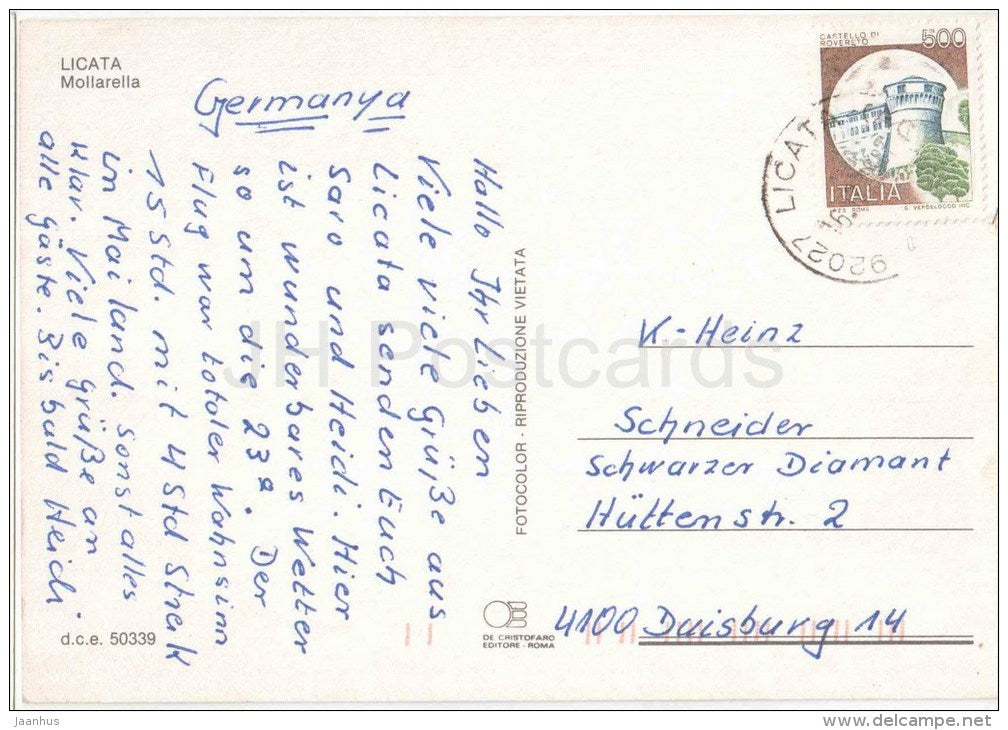 Mollarella - beach - Licata - Agrigento - Sicilia - 50339 - Italia - Italy - used - JH Postcards