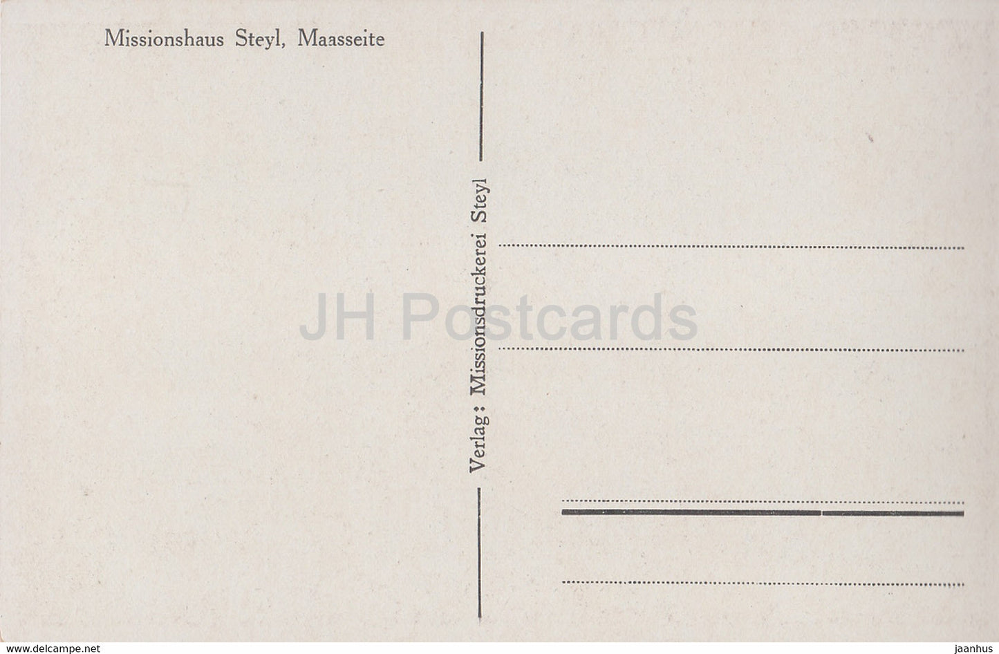Missionshaus Steyl - Maasseseite - alte Postkarte - Deutschland - unbenutzt