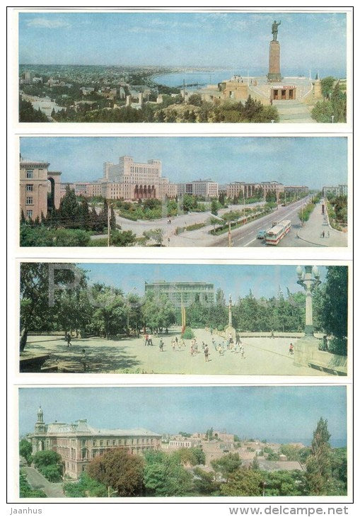 set of 12 mini format postcards - Baku - Azerbaijan USSR - unused - JH Postcards