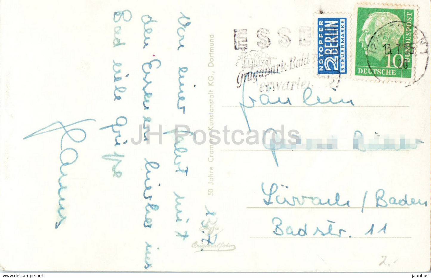 Der Baldeney See in Essen - alte Postkarte - 1955 - Deutschland - gebraucht