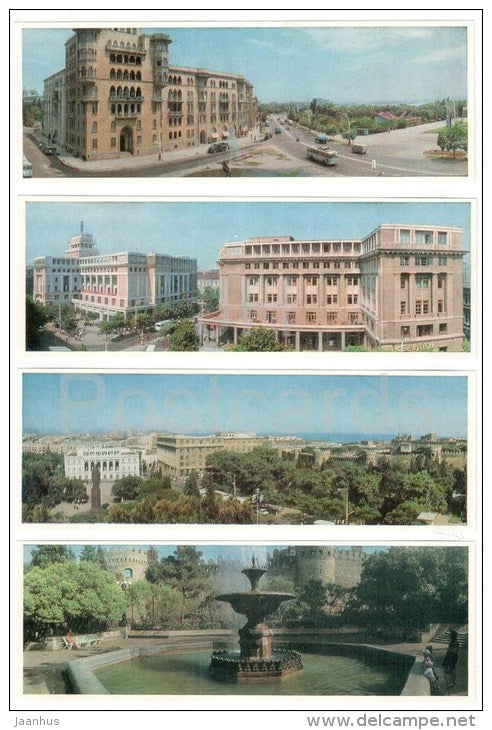 set of 12 mini format postcards - Baku - Azerbaijan USSR - unused - JH Postcards