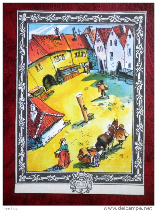 Illustration by Edgar Valter - from book Mardileib by Jaan Kross - horse - 1981 - Estonia USSR - unused - JH Postcards