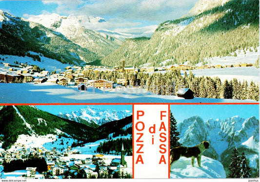 Pozza di Fassa - multiview - dog - Italy - unused - JH Postcards
