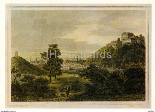 Stadt und Schloss Wernigerode um 1850 - castle - art by L. Rohbock - DDR Germany - unused - JH Postcards