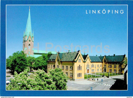 Linkoping - Domkyrkan och stadshuset - city hall - cathedral - 25181 - Sweden – unused – JH Postcards