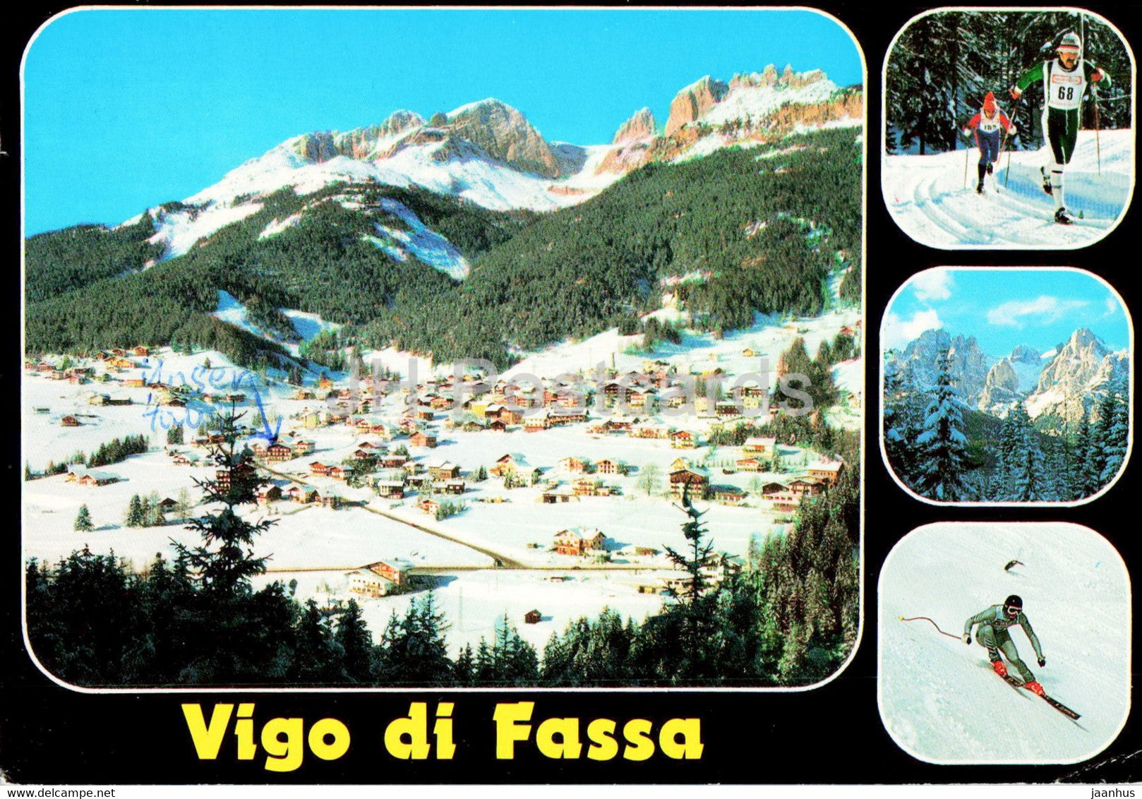 Vigo di Fassa - Val di Fassa - alpine skiing - 1987 - Italy - used - JH Postcards
