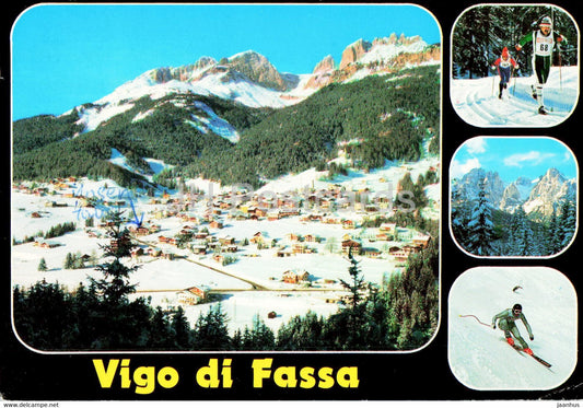 Vigo di Fassa - Val di Fassa - alpine skiing - 1987 - Italy - used - JH Postcards