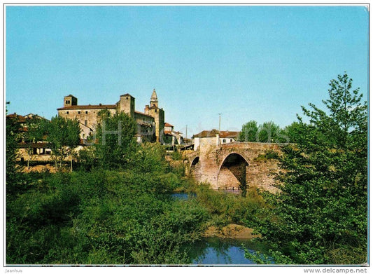 monastero Bormida , castello e ponte Medioevale - castle , bridge - Asti - Piemonte - Italia - Italy - unused - JH Postcards