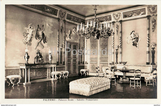 Palermo - Palazzo Reale - Salotto Pompeiano - old postcard - Italy - unused - JH Postcards