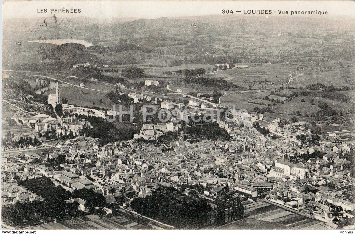 Les Pyrenees - Lourdes - Vue Panoramique - 304 - old postcard - 1910 - France - used - JH Postcards