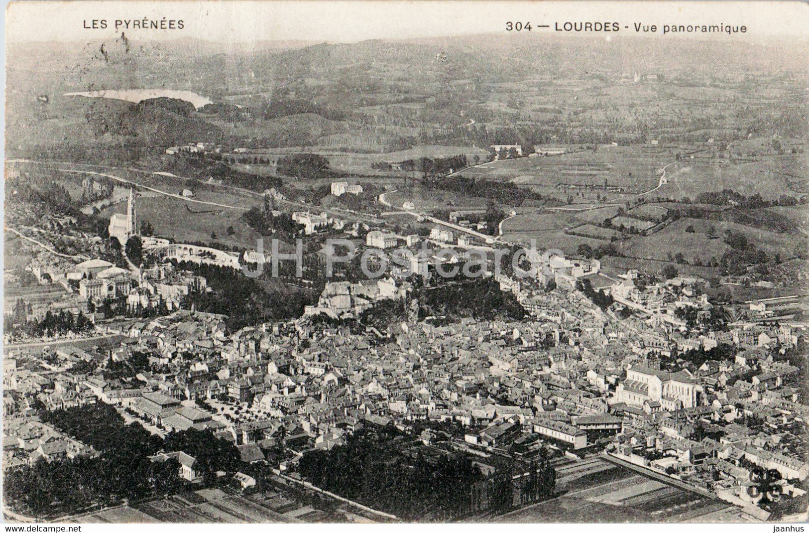 Les Pyrenees - Lourdes - Vue Panoramique - 304 - old postcard - 1910 - France - used - JH Postcards