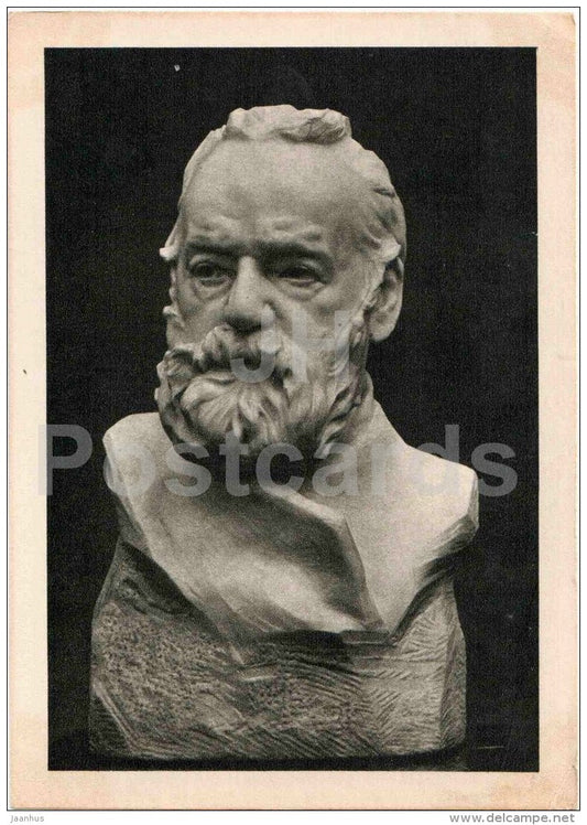 sculpture by Auguste Rodin - Portrait of a french writer Victor Hugo - french art - unused - JH Postcards