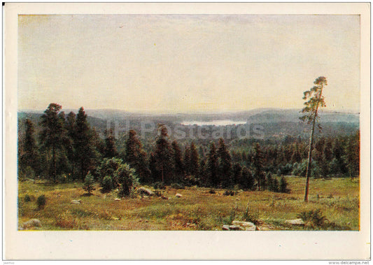 painting by I. Shishkin - Distant Forest , 1884 - Russian art - 1976 - Russia USSR - unused - JH Postcards