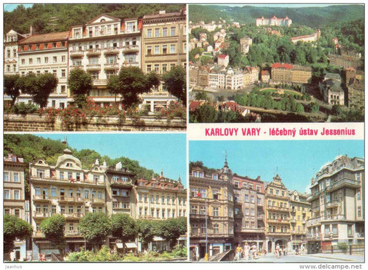 medical institution Jessenius - bathhouse Elefant , Volga - Karlovy Vary - Karlsbad - Czechoslovakia - Czech - used 1986 - JH Postcards