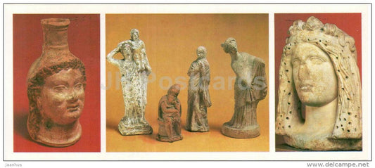 vase , terracota statue , Panticapaeum - the Ancient cities - Crimea - Krym - 1984 - Ukraine USSR - unused - JH Postcards