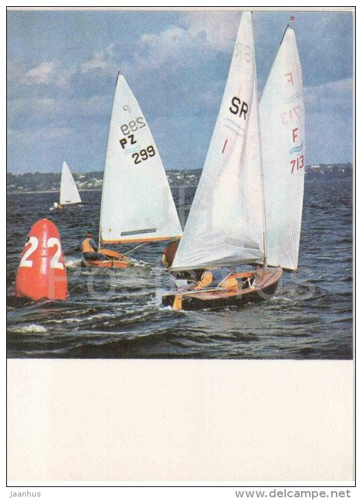international Finn class - dinghy - sailing boat - racing - sport - 1978 - Estonia USSR - unused - JH Postcards