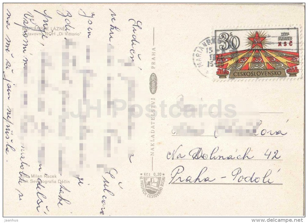 Marianske Lazne - Marienbad - spa - convalescent home ROH Di Vittorio - Czechoslovakia - Czech - used 1971 - JH Postcards