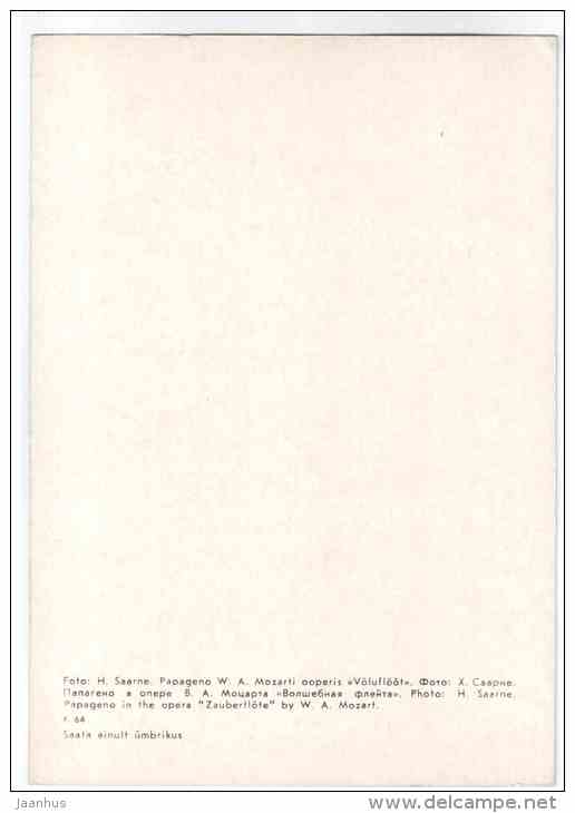 Papageno in the opera Zauberflöte by W. A. Mozart - Georg Ots Opera Singer - 1980 - Estonia USSR - unused - JH Postcards