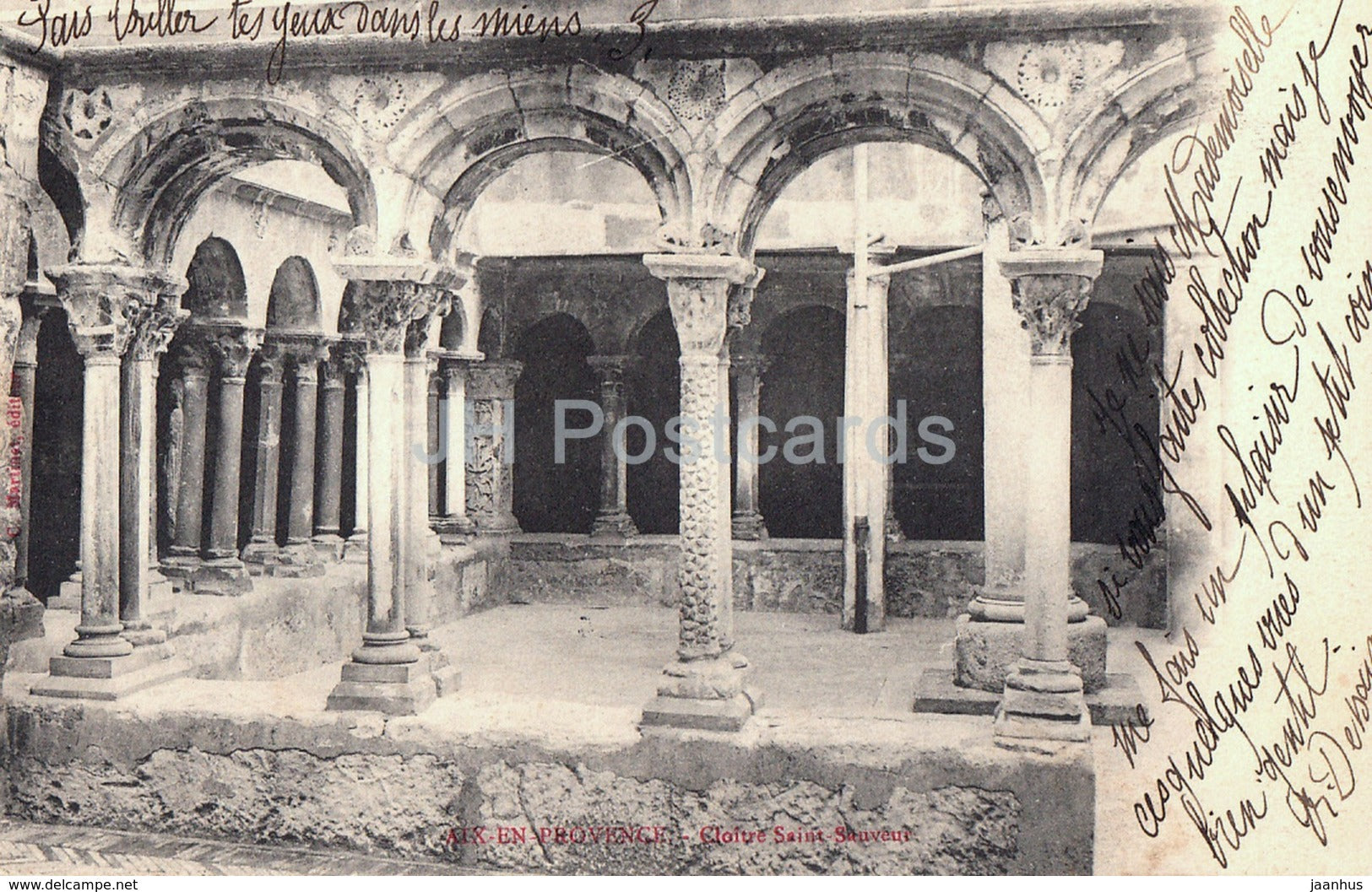 Aix en Provence - Cloitre Saint Sauveur - cloister - 30 - old postcard - 1904 - France - used - JH Postcards