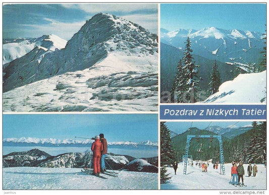 mountain - chairlift - Nizke Tatry - Chopok - Ski Resort - Czechoslovakia - Slovakia - unused - JH Postcards