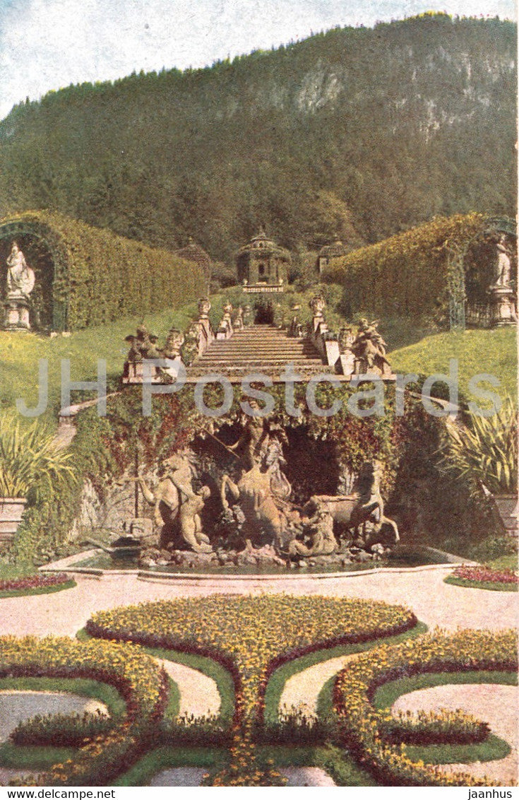 Linderhof - Kaskaden - 1157 - old postcard - Germany - unused - JH Postcards