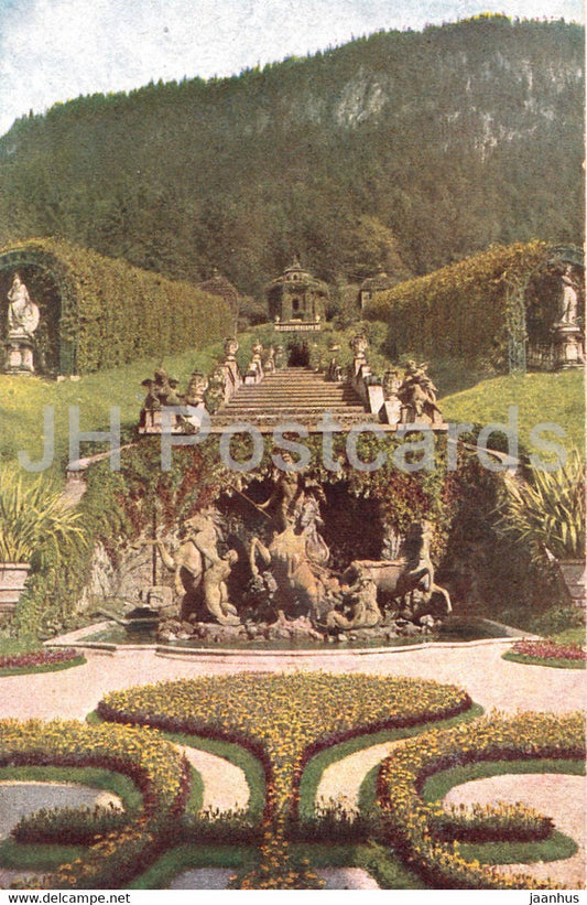 Linderhof - Kaskaden - 1157 - old postcard - Germany - unused - JH Postcards