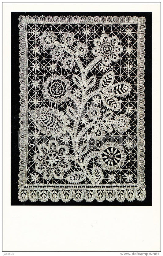 ornamental panel - Yelets - Russian Lace - handicraft - 1983 - Russia USSR - unused - JH Postcards