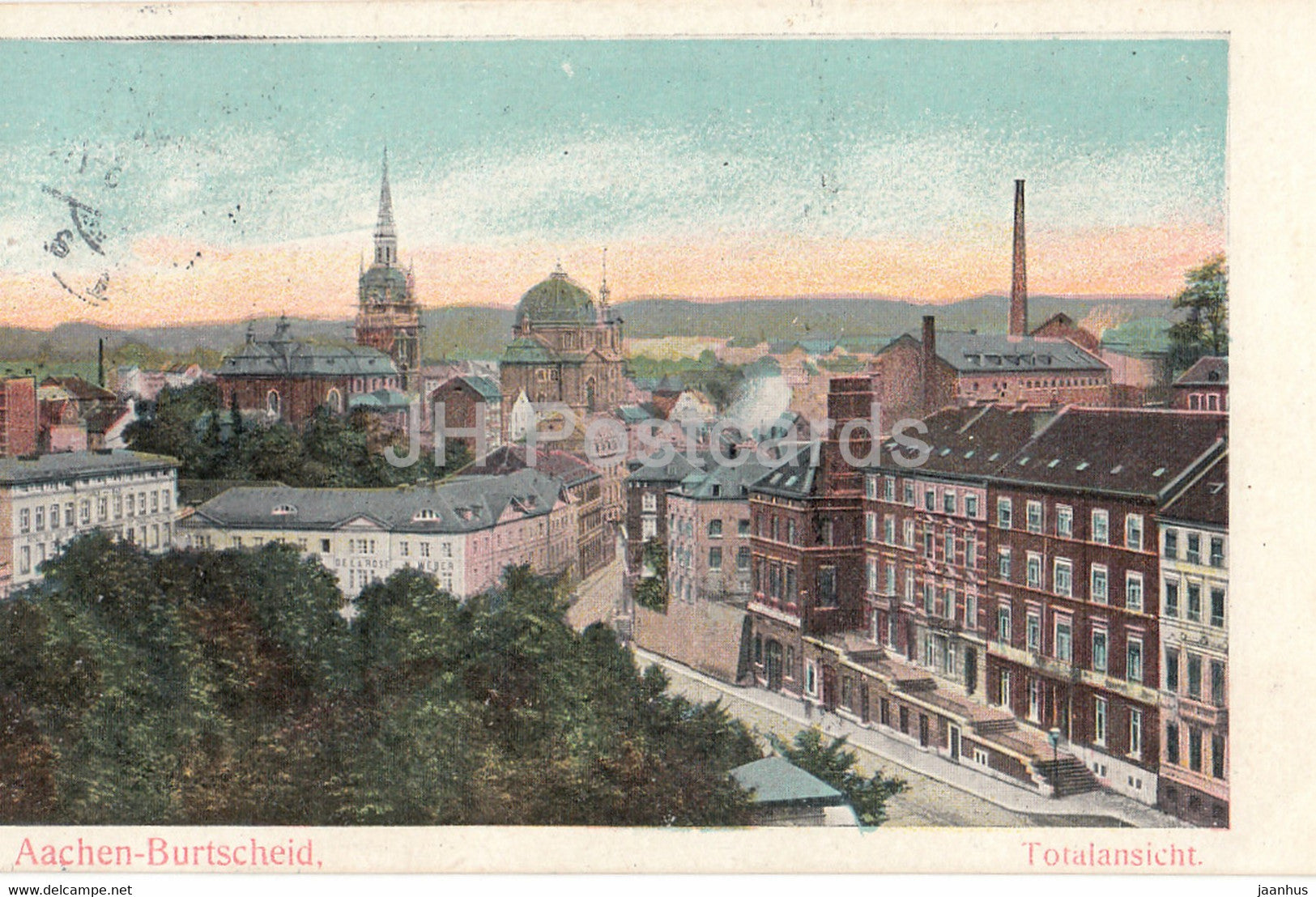 Aachen Burtscheid - Totalansicht - old postcard - 1909 - Germany - used - JH Postcards