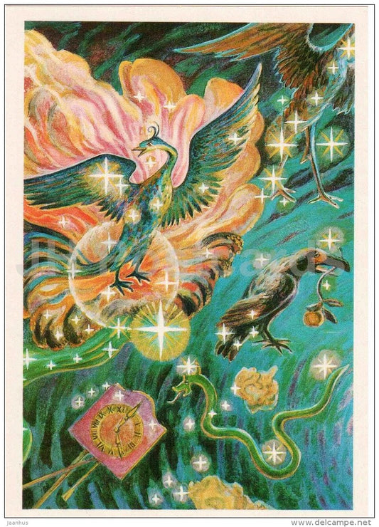 Phoenix - Eridanus - Horologium - Constellations - zodiac - astronomy - 1983 - Russia USSR - unused - JH Postcards