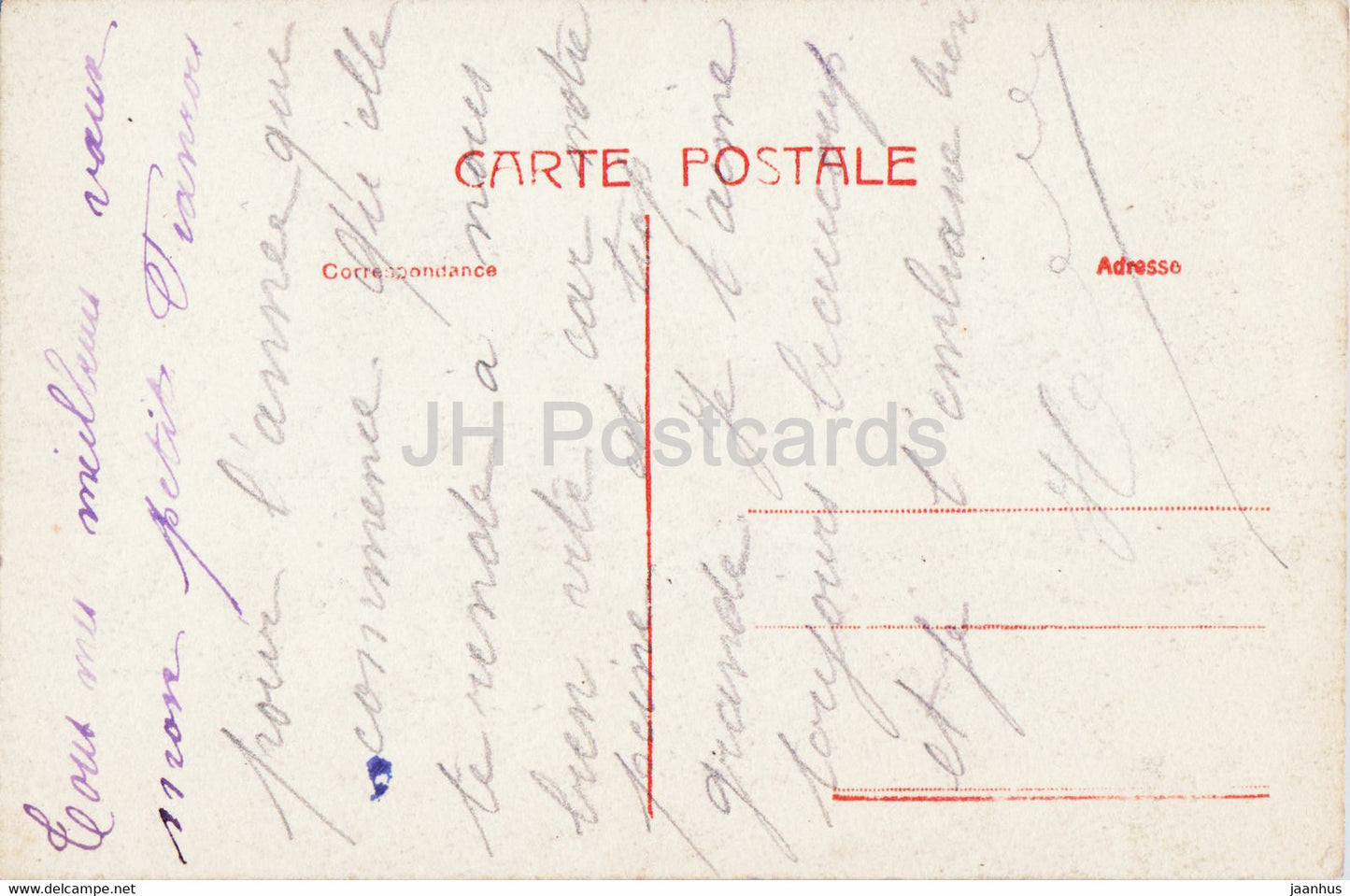 Carte de voeux du Nouvel An - Bonne Annee - femme - fleurs - carte postale ancienne - 1918 - France - occasion