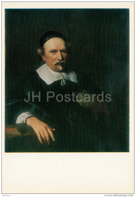 painting by Jacob van Loo - Portrait of a Scholar , 1647 - Dutch art - large format - 1974 - Russia USSR - unused - JH Postcards