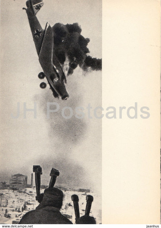 Stalingrad Battle - Shot Down German Transport Airplane Ju 52 - military - 1968 - Russia USSR - unused - JH Postcards
