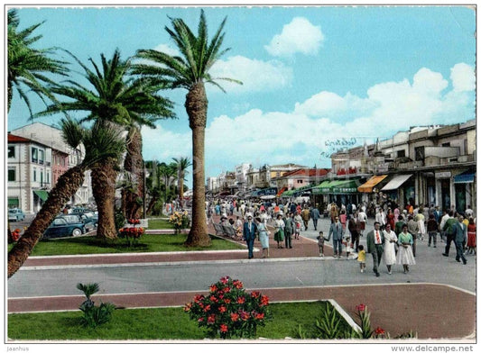 Viale Margherita - avenue - Viareggio - Toscana - Italia - Italy - sent from Italy Roma to Germany 1963 - JH Postcards