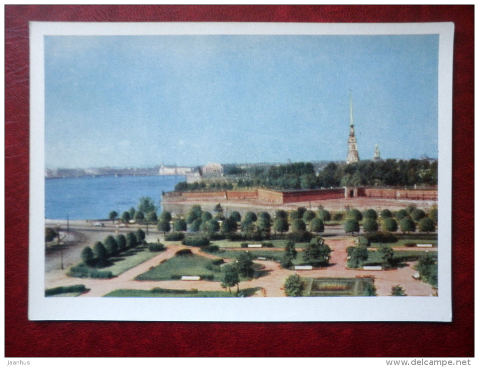 Revolution Square with fortress of Peter and Paul - St. Petersburg - Leningrad  - 1960 - Russia USSR - unused - JH Postcards