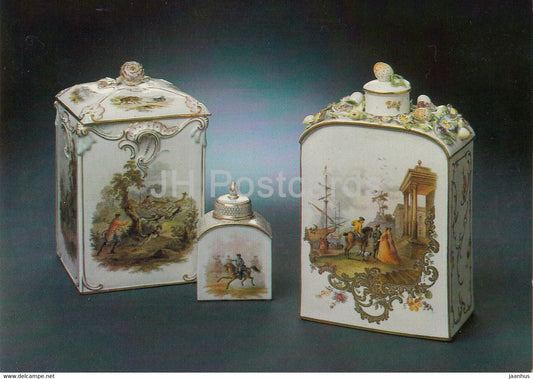 Tee oder Tabakdosen - porcelain - Porzellan Museum Meissen - DDR Germany - unused - JH Postcards