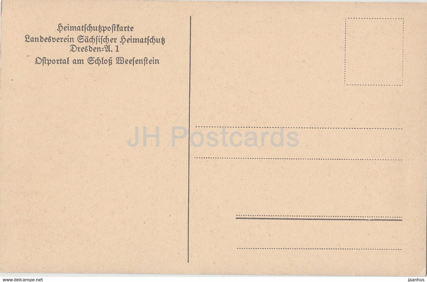 Ostportal am Schloss Weesenstein - castle - old postcard - Germany - unused