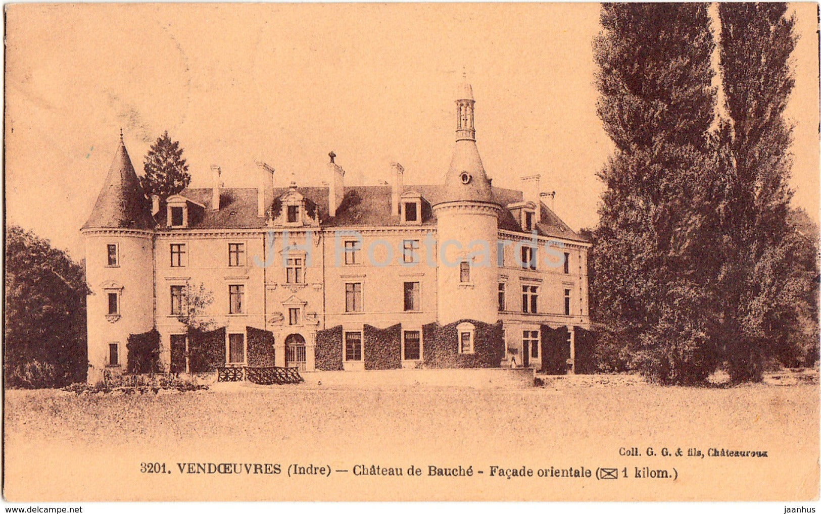 Vendoeuvres - Chateau de Bauche - Facade orientale - castle - 3201 - 1931 - old postcard - France - used - JH Postcards