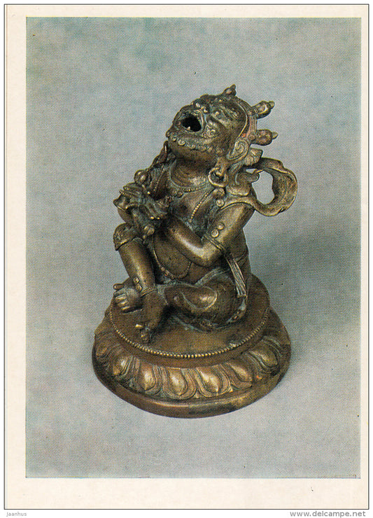 statue of Awesome deity - bronze - Tibetan art - Tibet - 1986 - Russia USSR - unused - JH Postcards